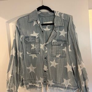 Star-Patterned Denim Shirt